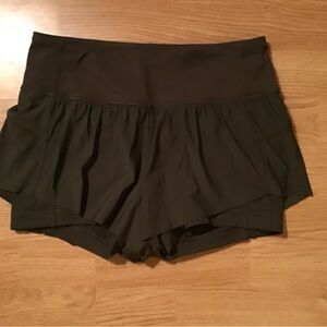 lululemon athletica Black Ruffle Overlay Active Skort Shorts